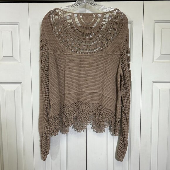Brown Crochet Knit Top - Picture 2 of 4